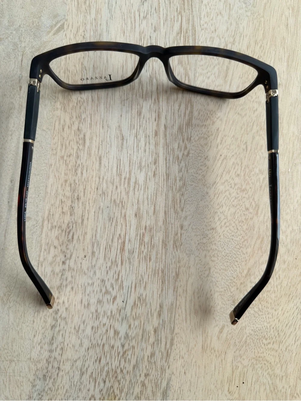 Lazzaro Black/Tortoiseshell Rectangle Eyeglass Frames New, Clear lens